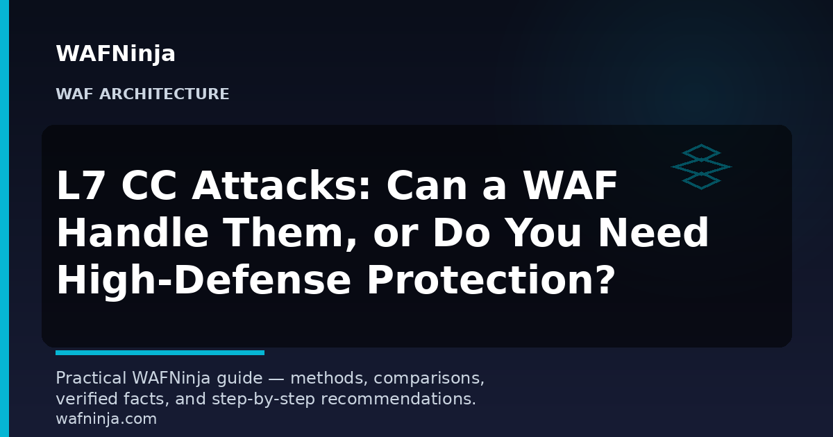 L7 CC Attacks: Can a WAF Handle Them, or Do You Need High-Defense Protection?