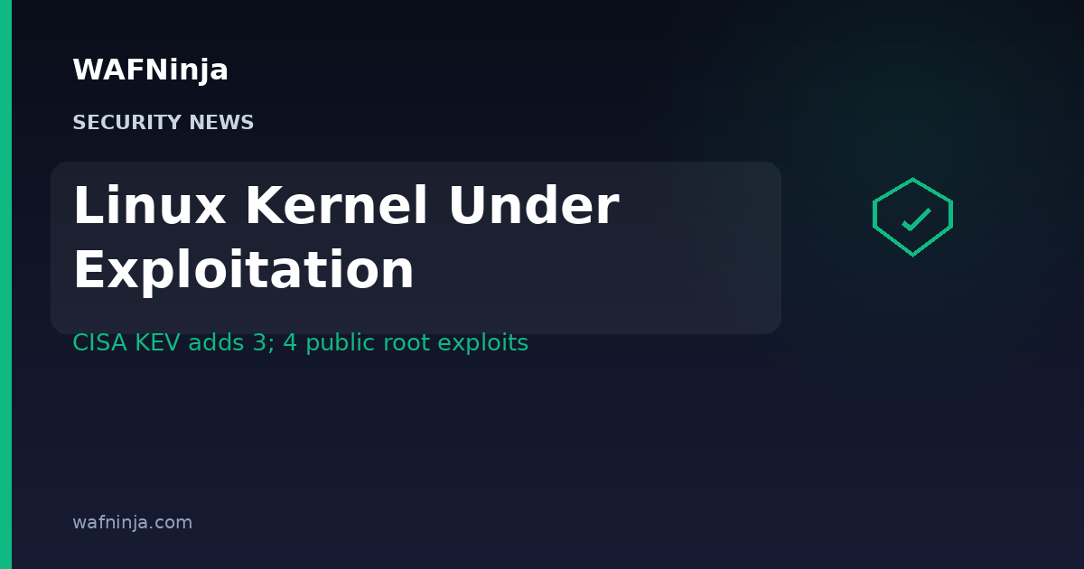 Linux Kernel Flaws Under Active Exploitation: CISA Adds Three to KEV as Public Root Exploits Surface