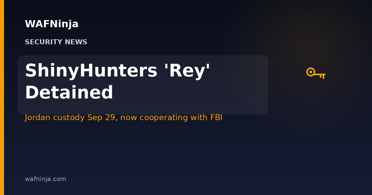 ShinyHunters Operator "Rey" Has Been Detained in Jordan Since September 29 — and Is Reportedly Helping the FBI Identify Other Members