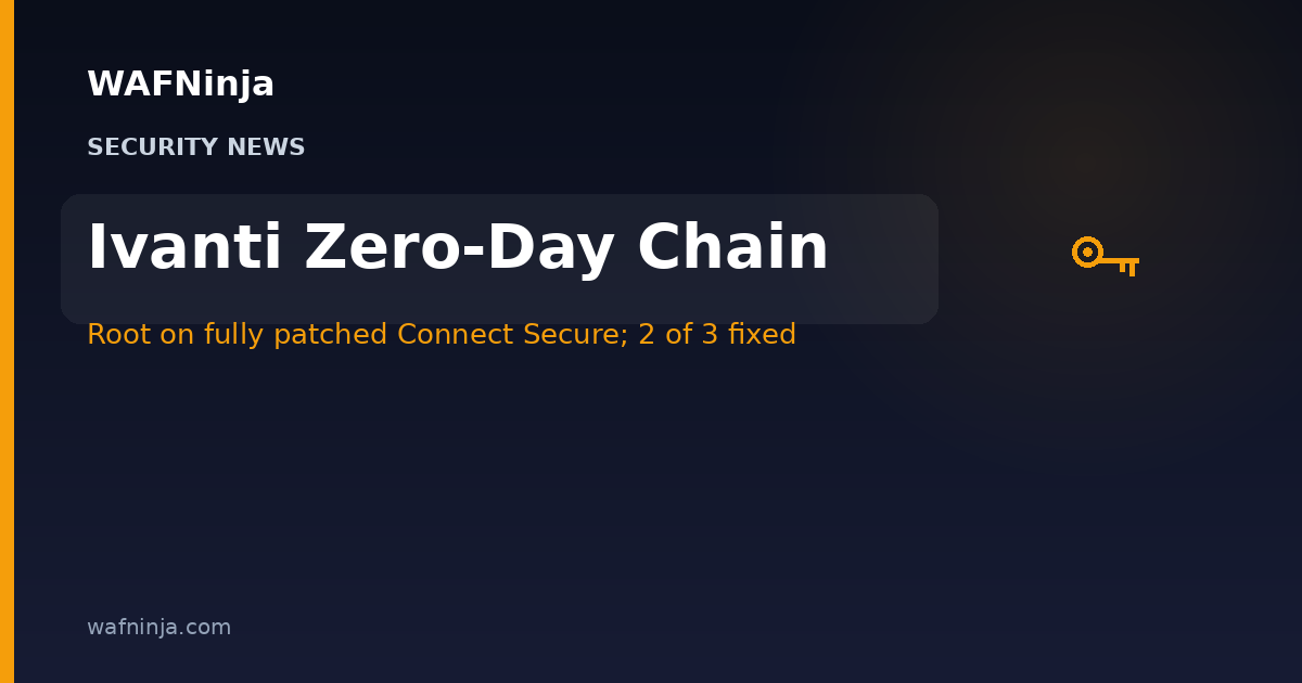 Three Chained Ivanti Connect Secure Zero-Days Gave Attackers Root on a Fully Patched VPN Appliance — Volexity Says Only Two of the Flaws Have Fixes So Far