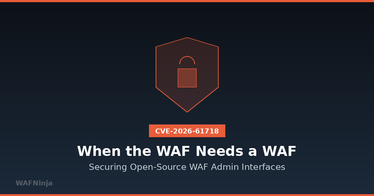 When the WAF Needs a WAF: Securing Open-Source WAF Admin Interfaces After BunkerWeb CVE-2026-61718