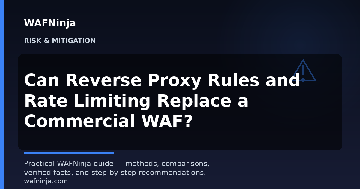 Can Reverse Proxy Rules and Rate Limiting Replace a Commercial WAF?