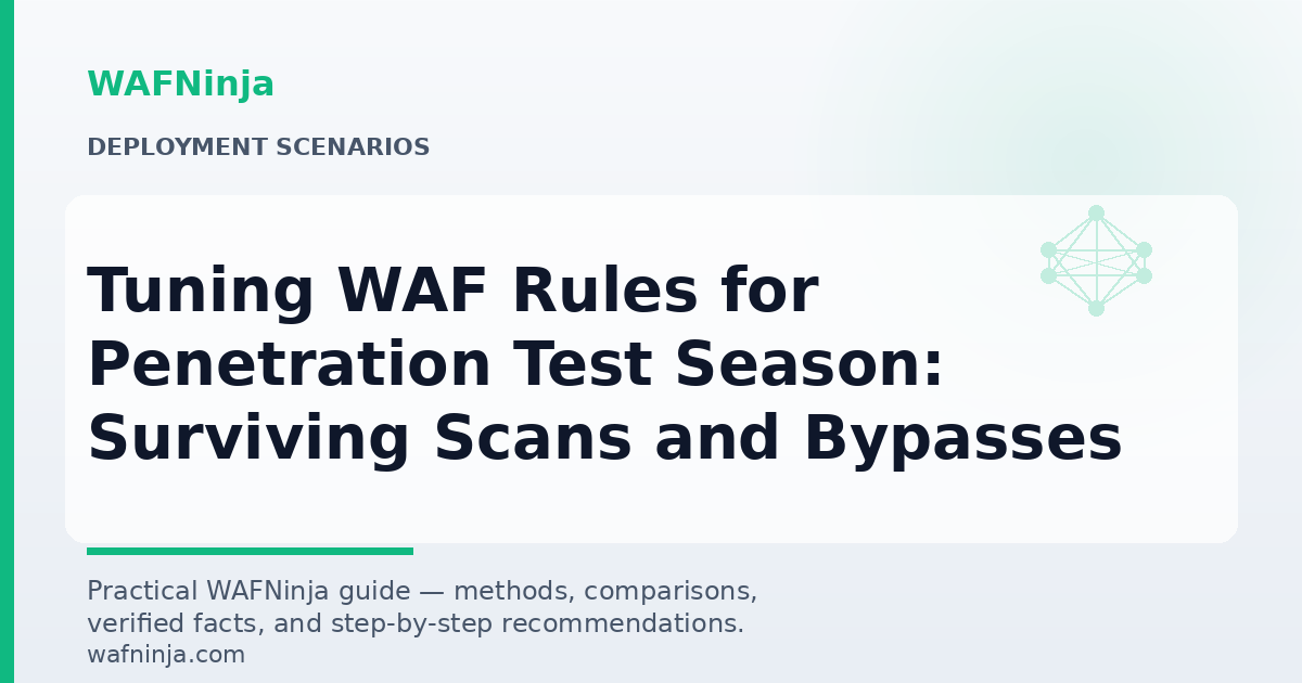 Tuning WAF Rules for Penetration Test Season: Surviving Scans and Bypasses