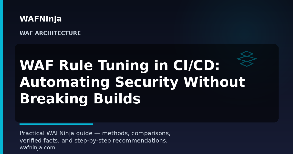 WAF Rule Tuning in CI/CD: Automating Security Without Breaking Builds
