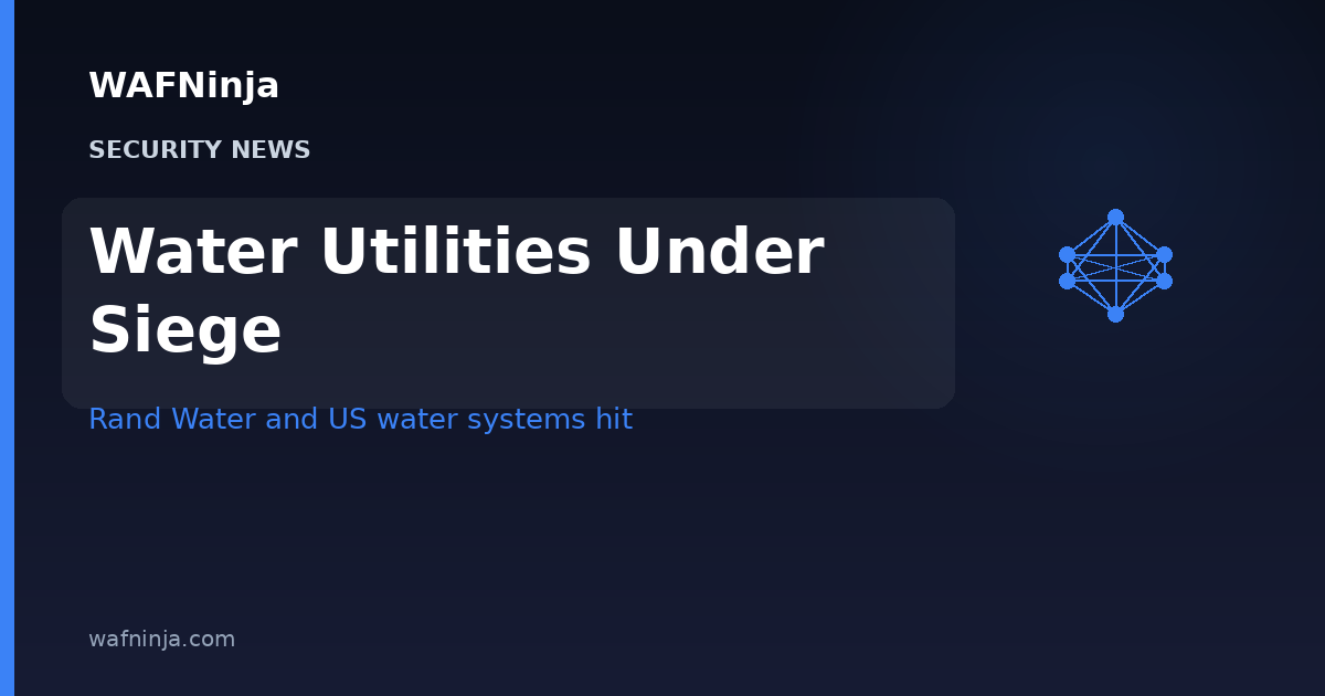 Water Utilities Under Siege: Rand Water Discloses Cyberattack as US Water Systems Report Intrusions