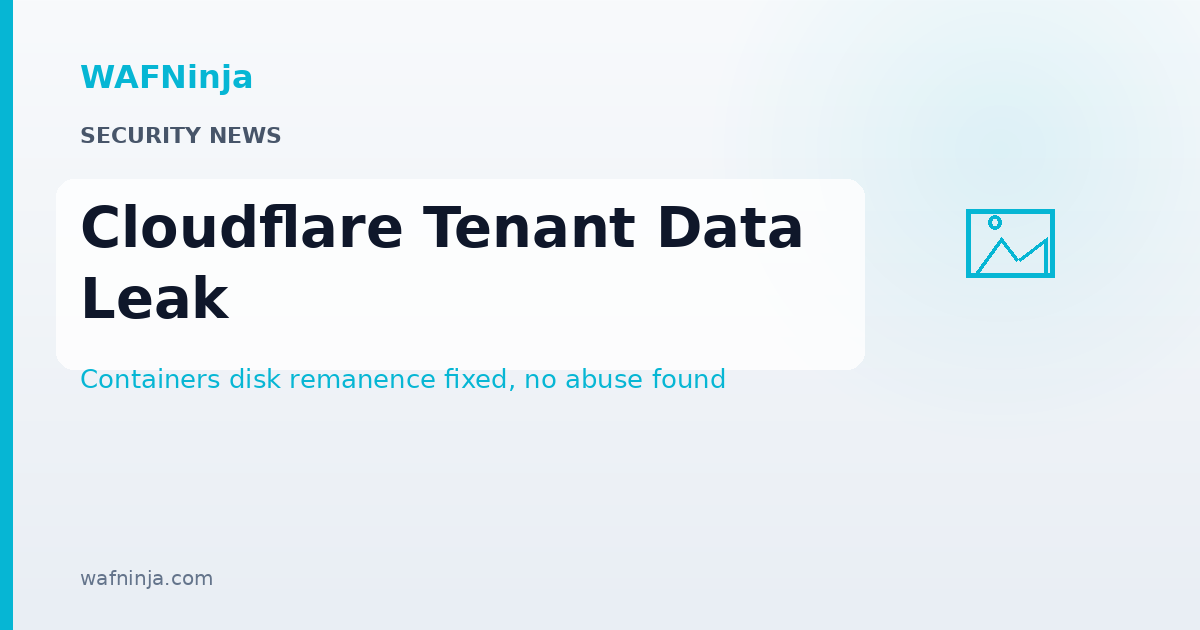 Cloudflare Containers Flaw Exposed Leftover Customer Disk Data to Other Tenants; Platform Fixed It and Found No Evidence of Abuse