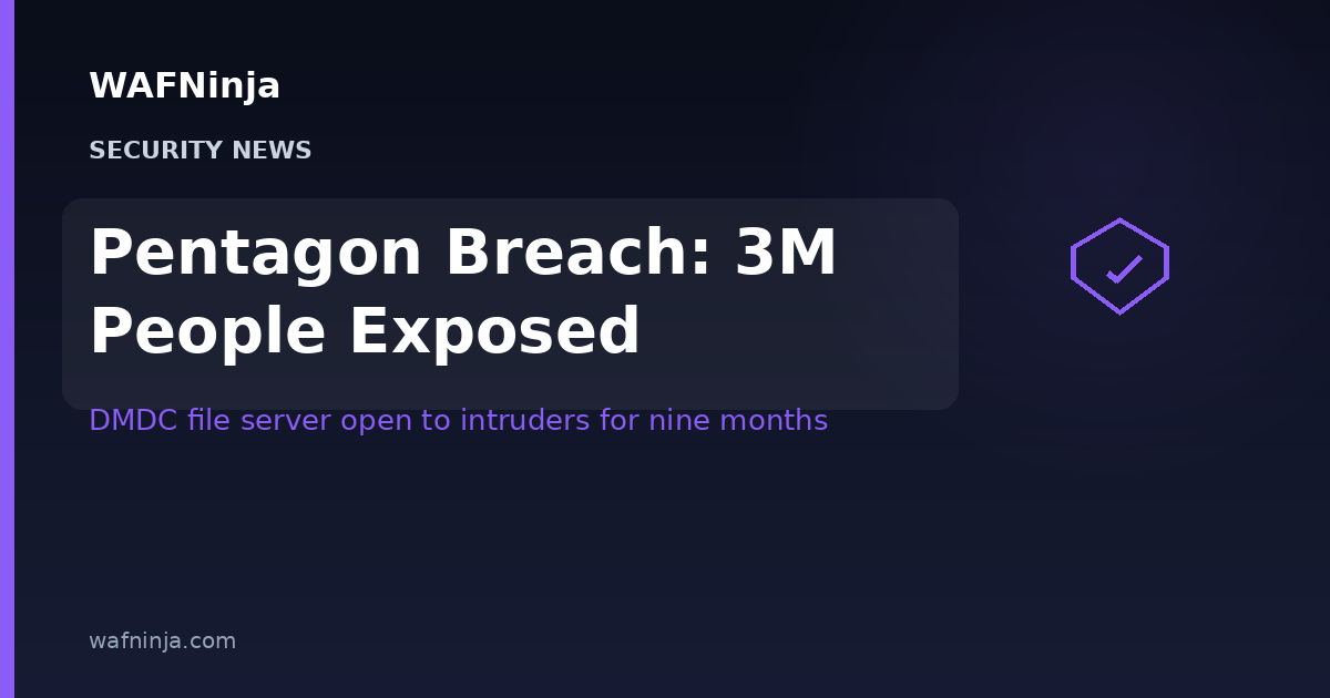 Pentagon Personnel Agency Breach Exposed Nearly 3 Million People: DMDC File-Sharing Server Was Accessible to Unauthorized Users for Nine Months