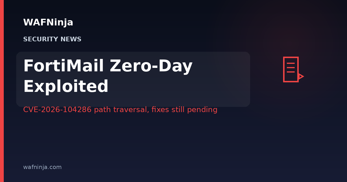 Actively Exploited FortiMail Zero-Day CVE-2026-104286 Lets Unauthenticated Attackers Write Arbitrary Files — Fixed Builds Are Not Out Yet