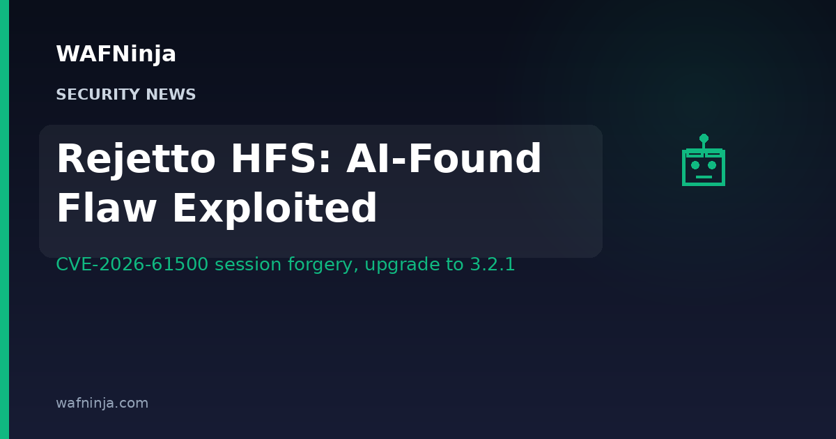Rejetto HFS CVE-2026-61500 — a Flaw Anthropic's Mythos AI Helped Find — Is Now Under In-the-Wild Exploitation: Weak PRNG Enables Admin Session Forgery and RCE