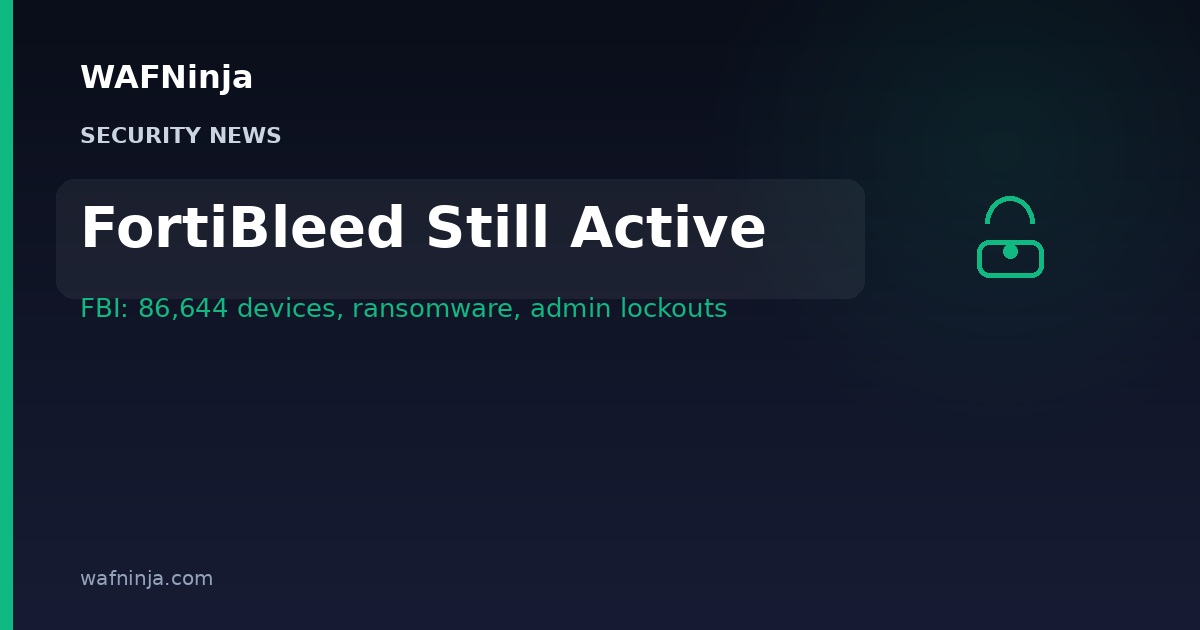 FBI and Secret Service: FortiBleed Has Amassed 86,644 Fortinet Credentials Across 194 Countries and Remains Active — Lockouts and Ransomware Deployments Follow