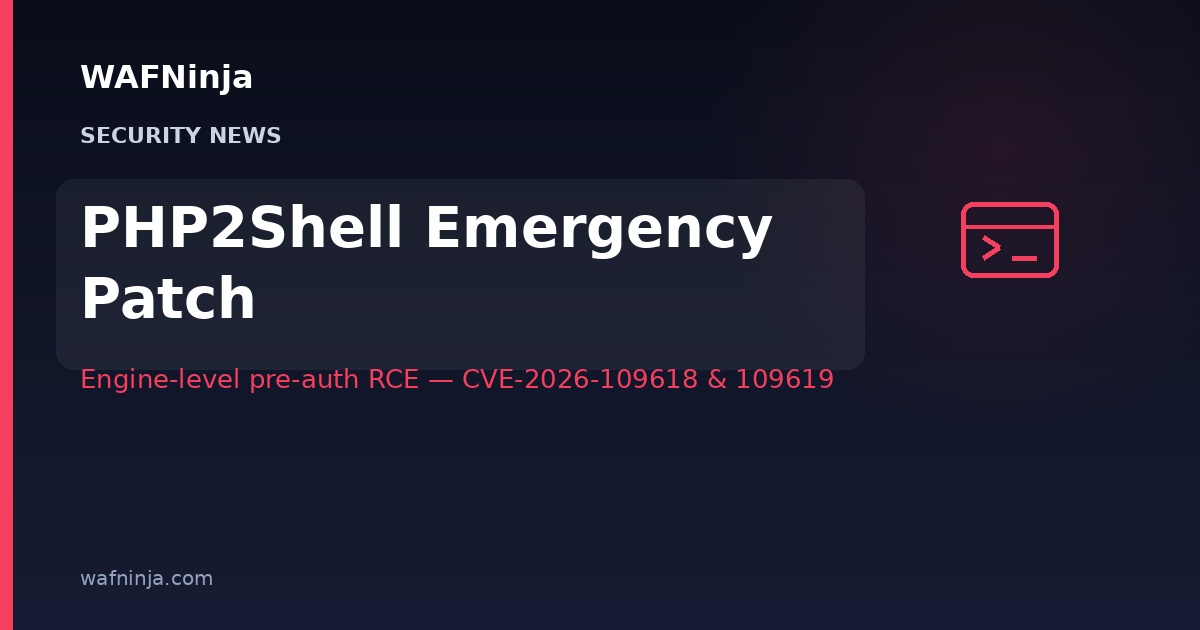 PHP2Shell: AI Turned a Decade-Old PHP Engine Bug Into Pre-Auth RCE — Emergency Patches for CVE-2026-109618 and CVE-2026-109619 Cover Every Version Back to PHP 5.4